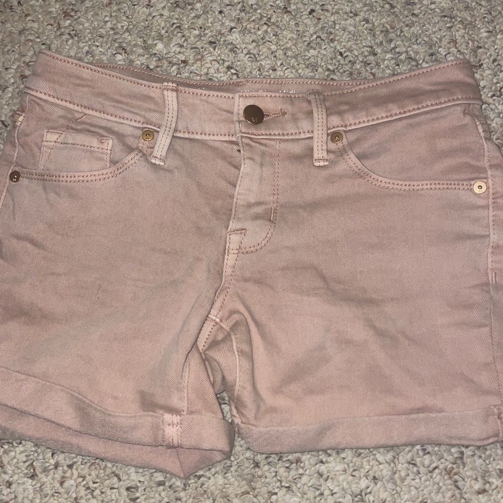jean shirts in a dusty roseish pink color